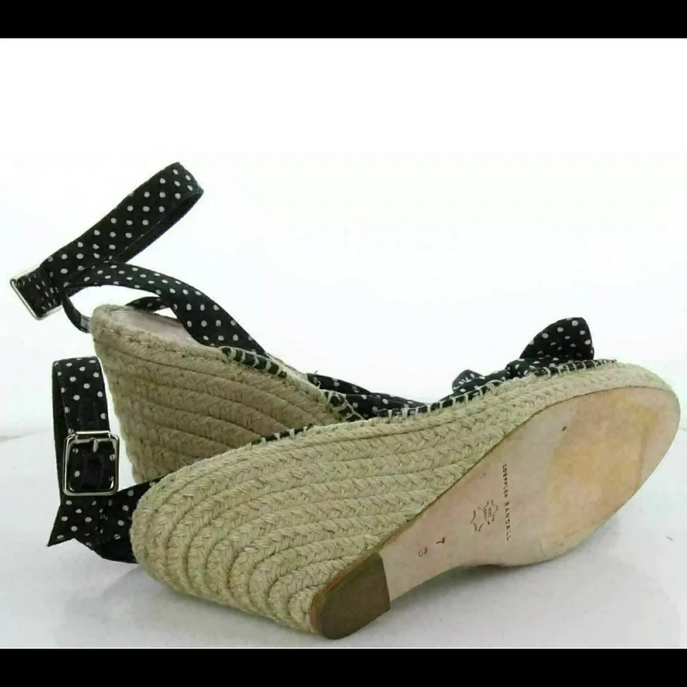 Loeffler Polka Dot Espadrille Wedge